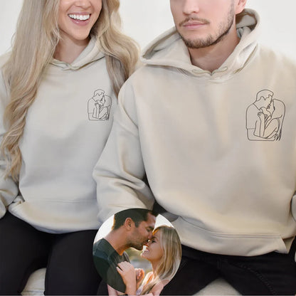 Embroidery Custom Valentine's Day Couple Hoodie