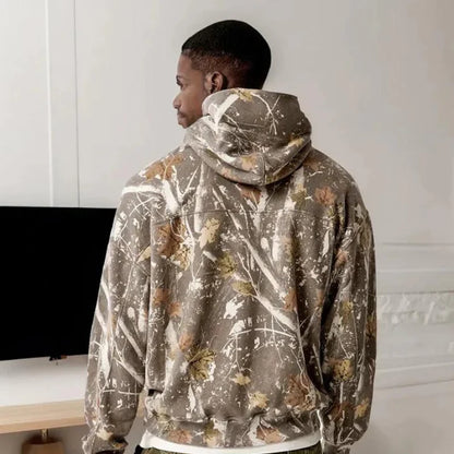 Leaf printed hoodie